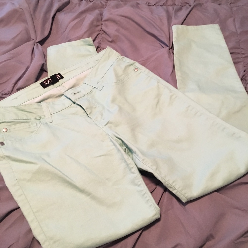 Teal Skinny Pants - Picture 2 of 3